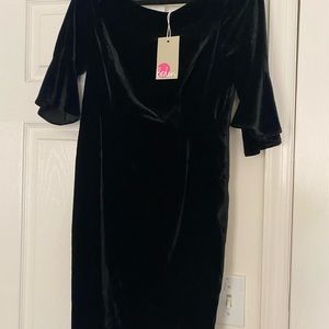 NWT Boden black velvet dress